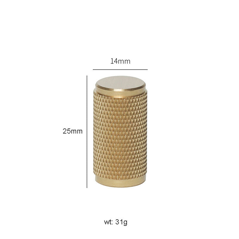 KANA Solid Knurled Brass Cabinet Handle