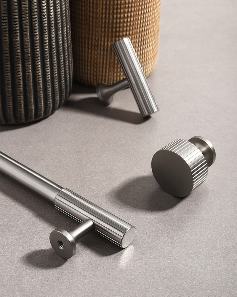 FIANA Cabinet Handle -Nickel Solid Brass Knurled