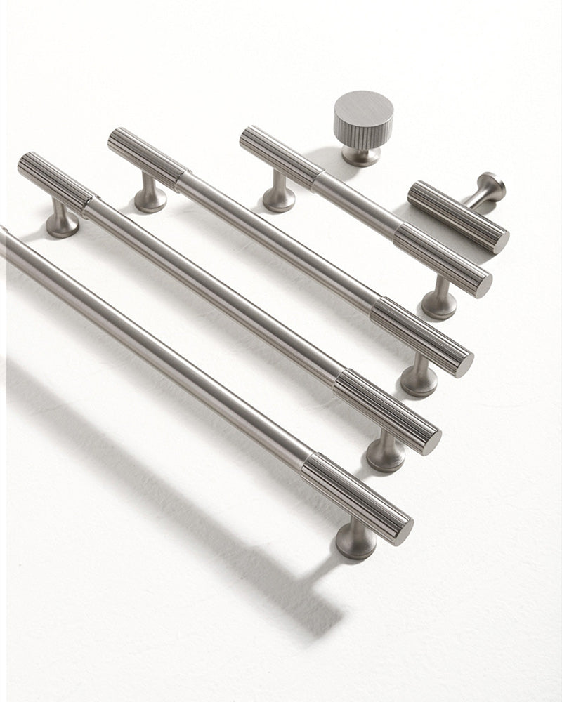 FIANA Cabinet Handle -Nickel Solid Brass Knurled