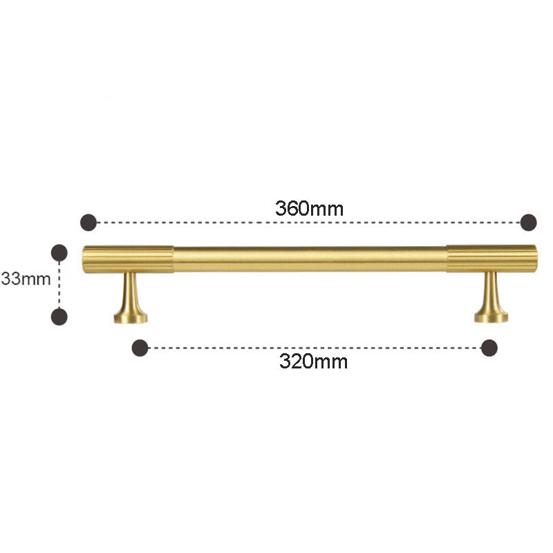 TS9012 Schrankgriff aus Messinggold mit vertikaler Linie