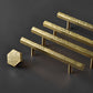 LUXH Hammered Brass Handle Handmade Cabinet Pulls Hexagonal