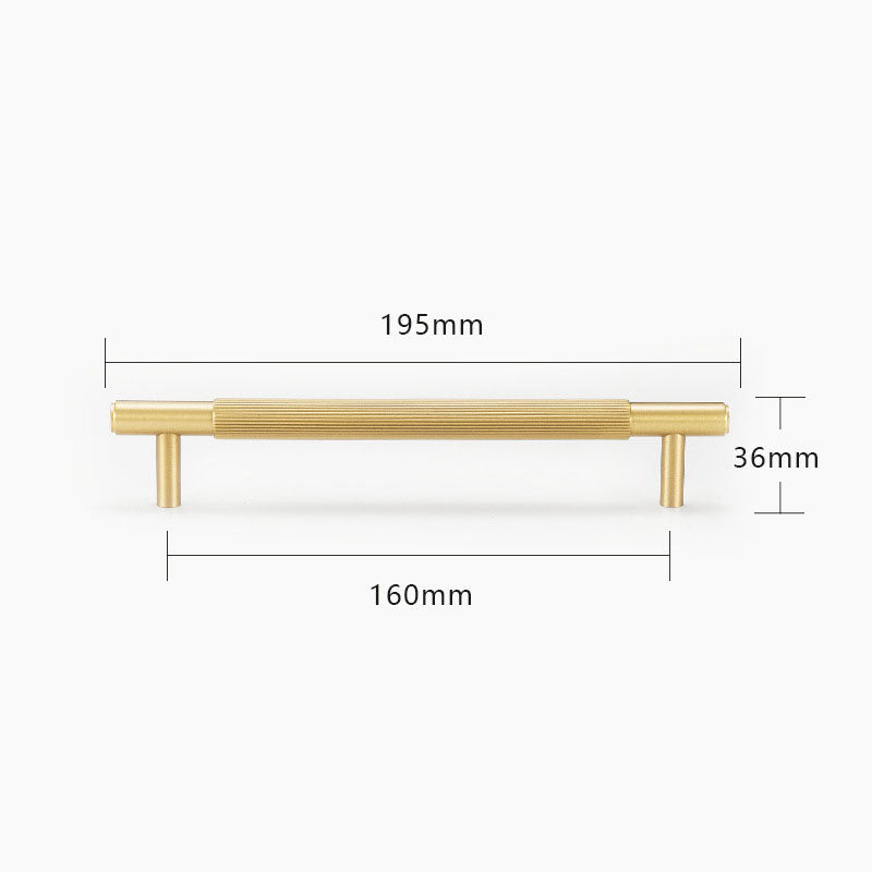 TIANA Vertical Line Brass Handles and Knob-14mm