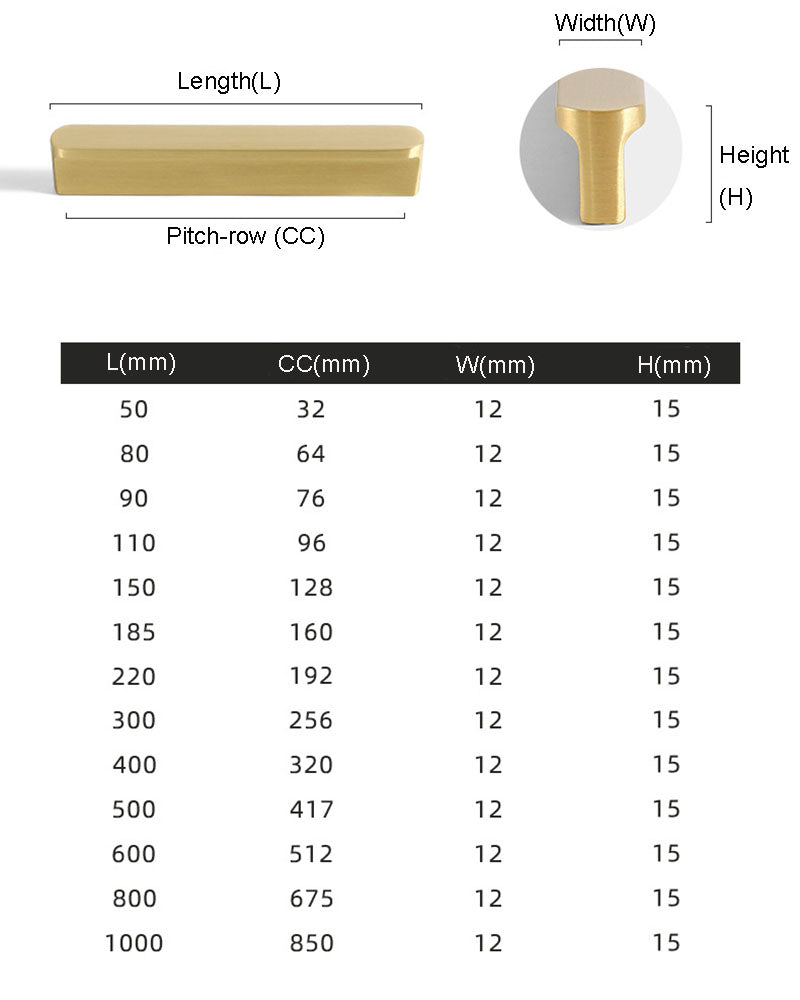 TATA Long Brass Handles