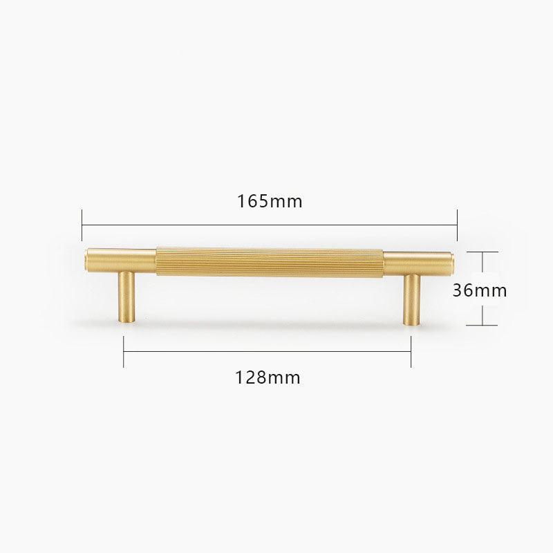 TIANA Vertical Line Brass Handles and Knob-14mm