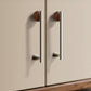 WODE Brass & Walnut Wood Cabinet Pulls, Solid Wood & Chrome Brass Drawer Pull Knobs for Kitchen Cupboard Wardrobe Dresser