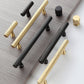 KARI Brass Cabinet Handle with Vertical Line