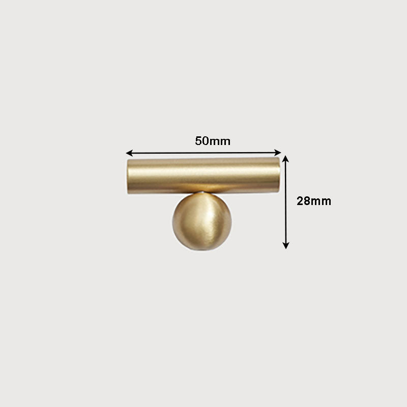 TS2013 Satin Gold Brass Handles with Balls