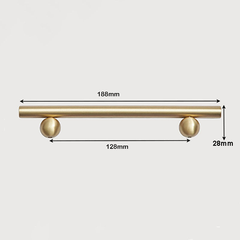 TS2013 Griffe aus satiniertem Goldmessing mit Kugeln