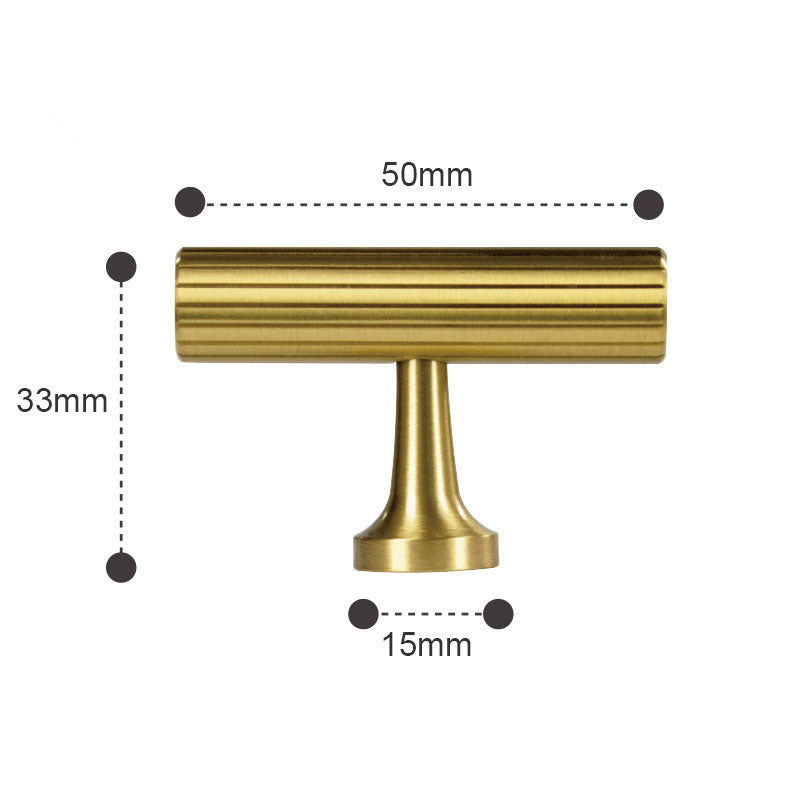 TS9012 Schrankgriff aus Messinggold mit vertikaler Linie