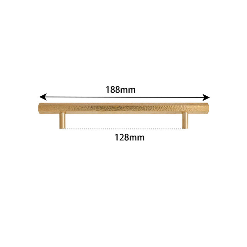 TS0602 Gehämmerter Messinggriff, handgefertigte Schrankgriffe, sechseckig