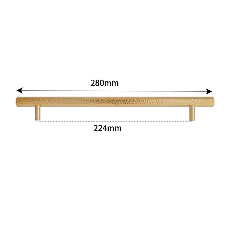 TS0602 Gehämmerter Messinggriff, handgefertigte Schrankgriffe, sechseckig