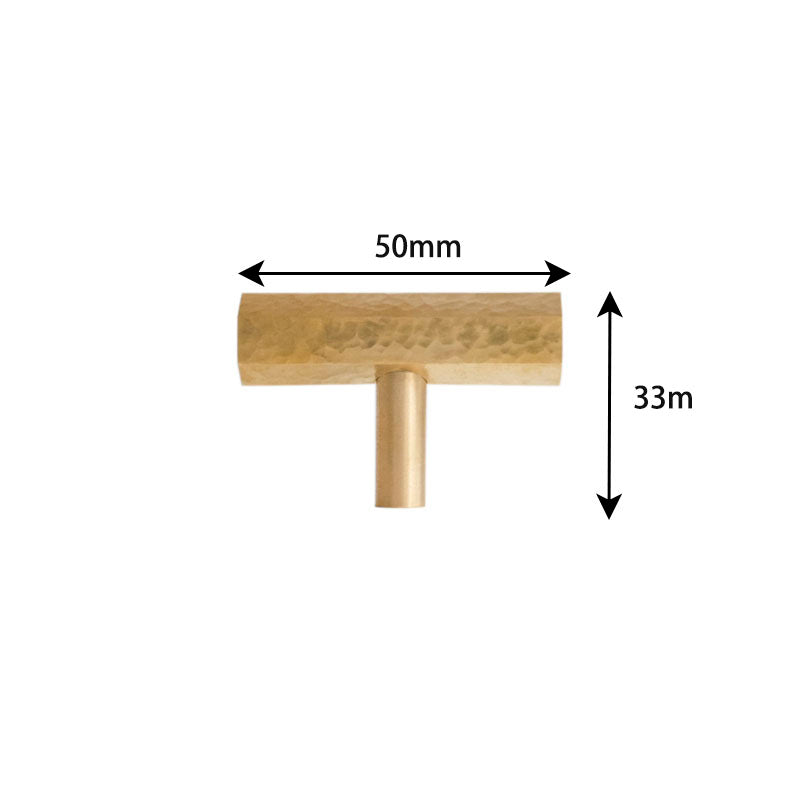 TS0602 Gehämmerter Messinggriff, handgefertigte Schrankgriffe, sechseckig