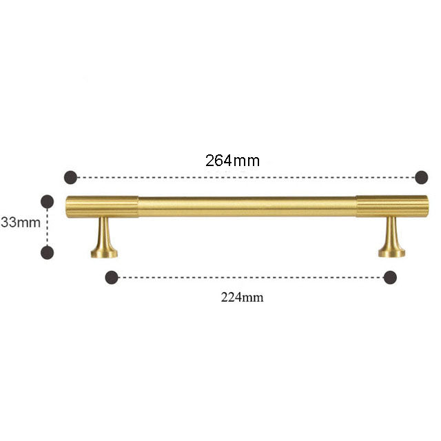 TS9012 Schrankgriff aus Messinggold mit vertikaler Linie